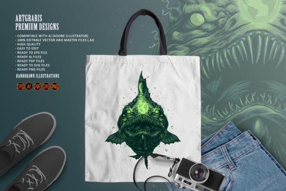 Anglerfish Esport Logo: Gaming Graphics & Illustrations