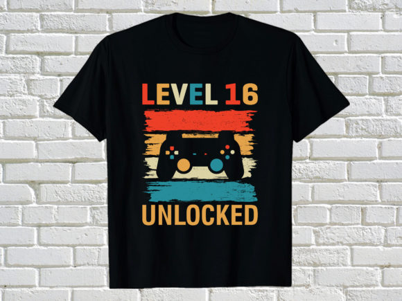 Gaming Level 16 Unlocked Graphics Print Templates