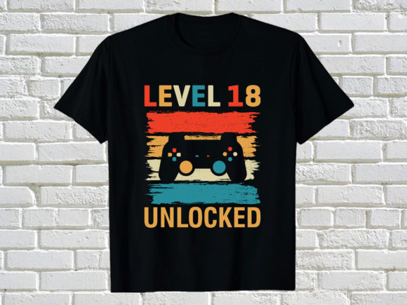 Gaming Level 18 Unlocked Graphics Print Templates