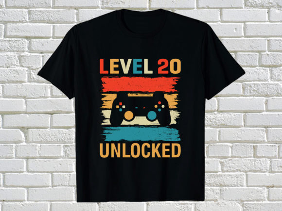 Gaming Level 20 Unlocked Graphics Print Templates