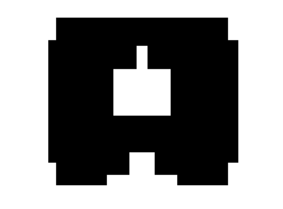 Mono Blocky Bitmap Letter a: Retro Graphics for Crafts