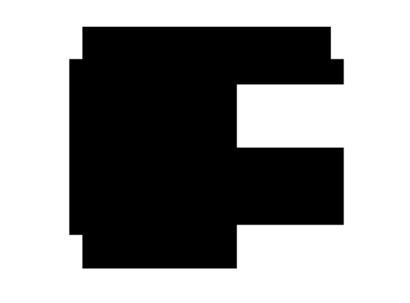 Mono Blocky Bitmap Letter F: Retro Graphics for Crafts