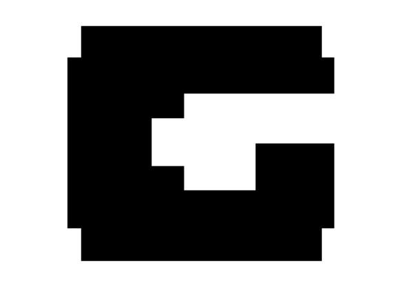 Mono Blocky Bitmap Letter G: Graphics for Crafts
