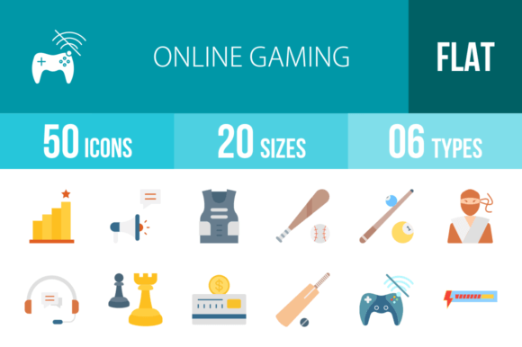 Review: 50 Online Gaming Flat Icons for Embroidery
