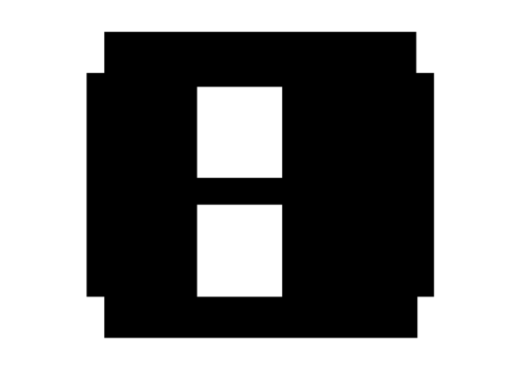 Review: Mono Blocky Bitmap Letter B for Retro Embroidery