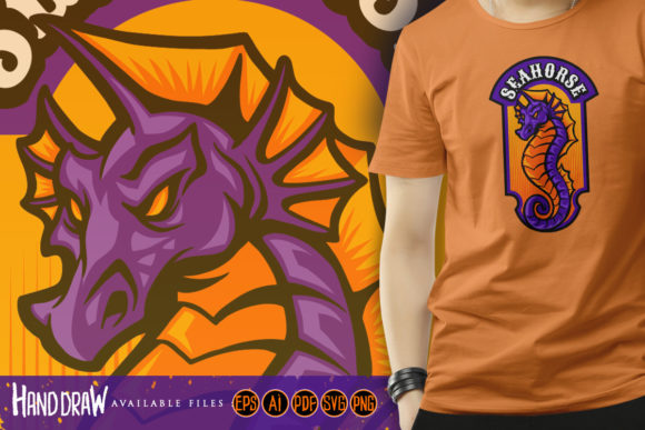 Seahorse Esport Logo Mascot Gaming Graphics & Illustrations